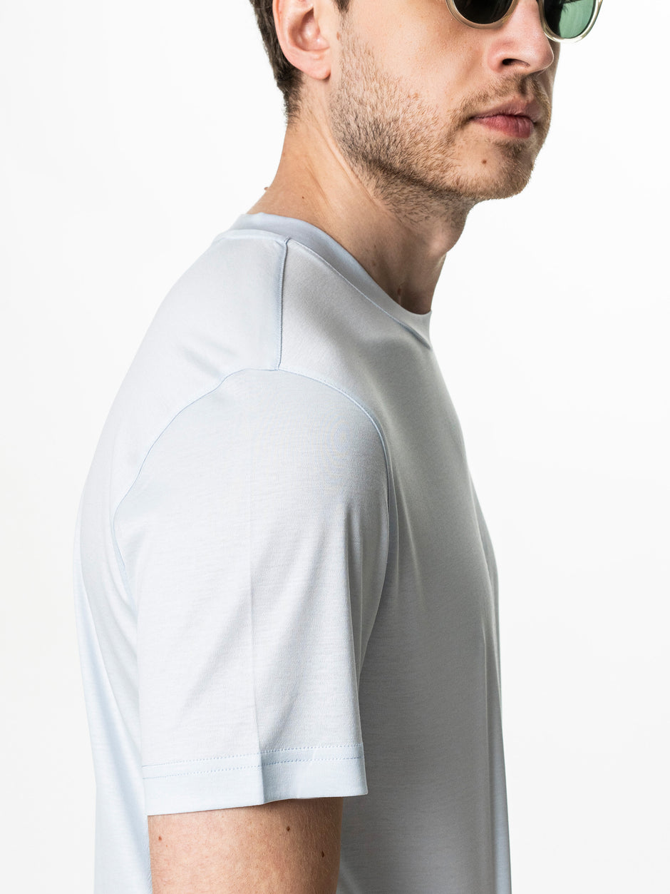 Tricou Barbati Bleu 100% Bumbac Egiptean Mercerizat BMan279 (8)