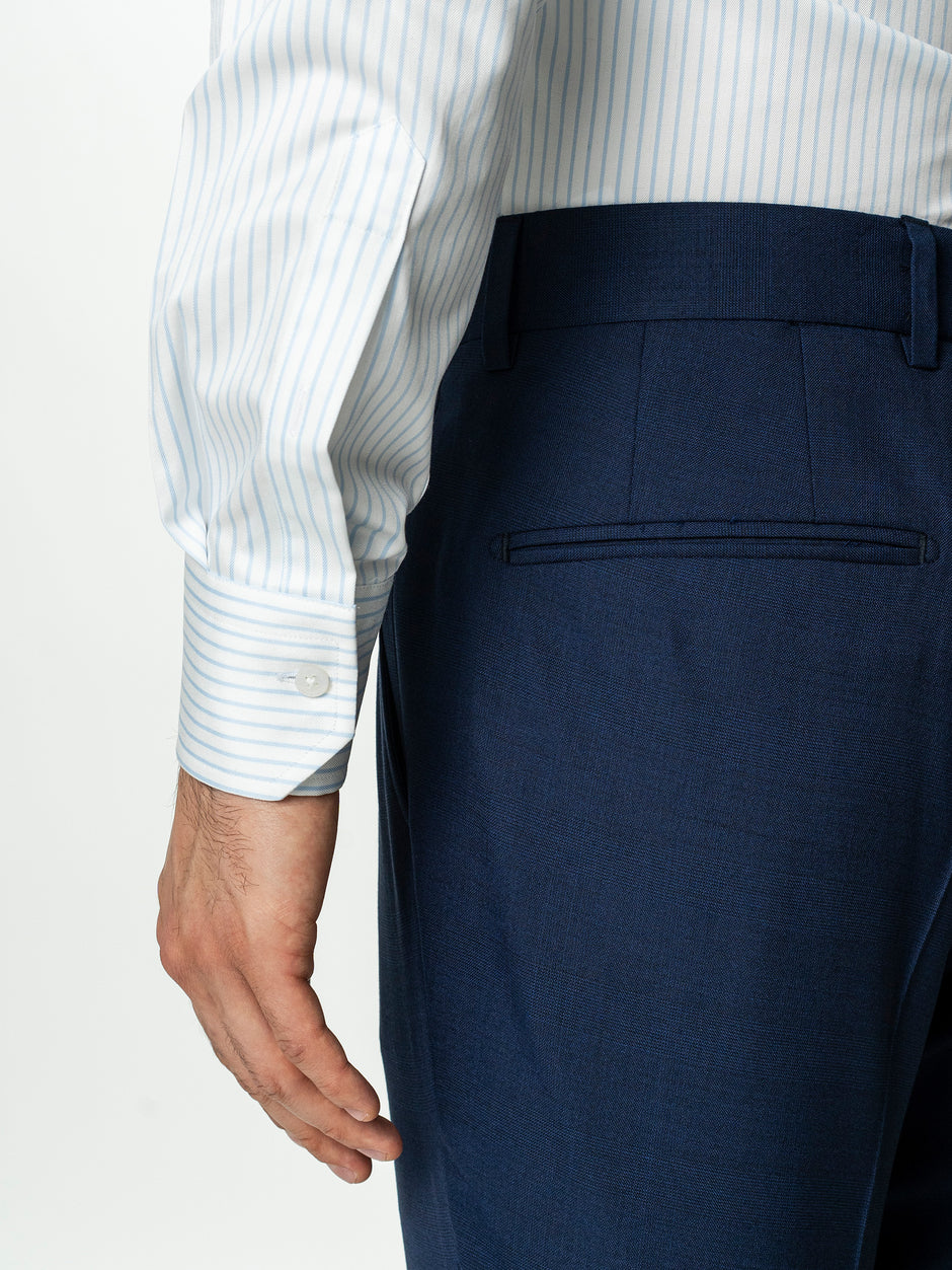 Costum Elegant Barbati Bleumarin 100% Lana Vitale Barberis All Season BMan0062 (12)