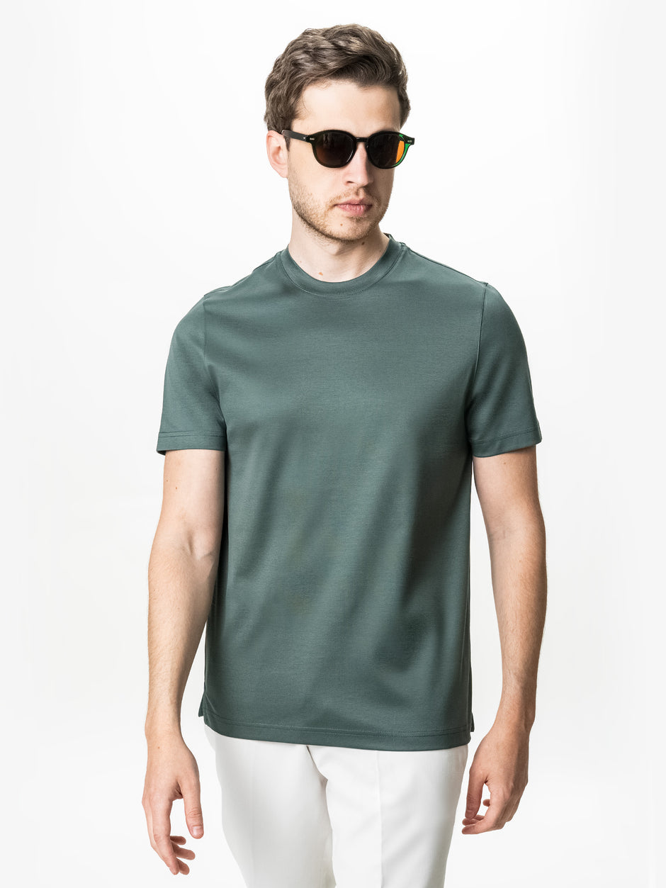 Tricou Premium Barbati Verde Menta 100% Bumbac Egiptean Mercerizat BMan278 (1)
