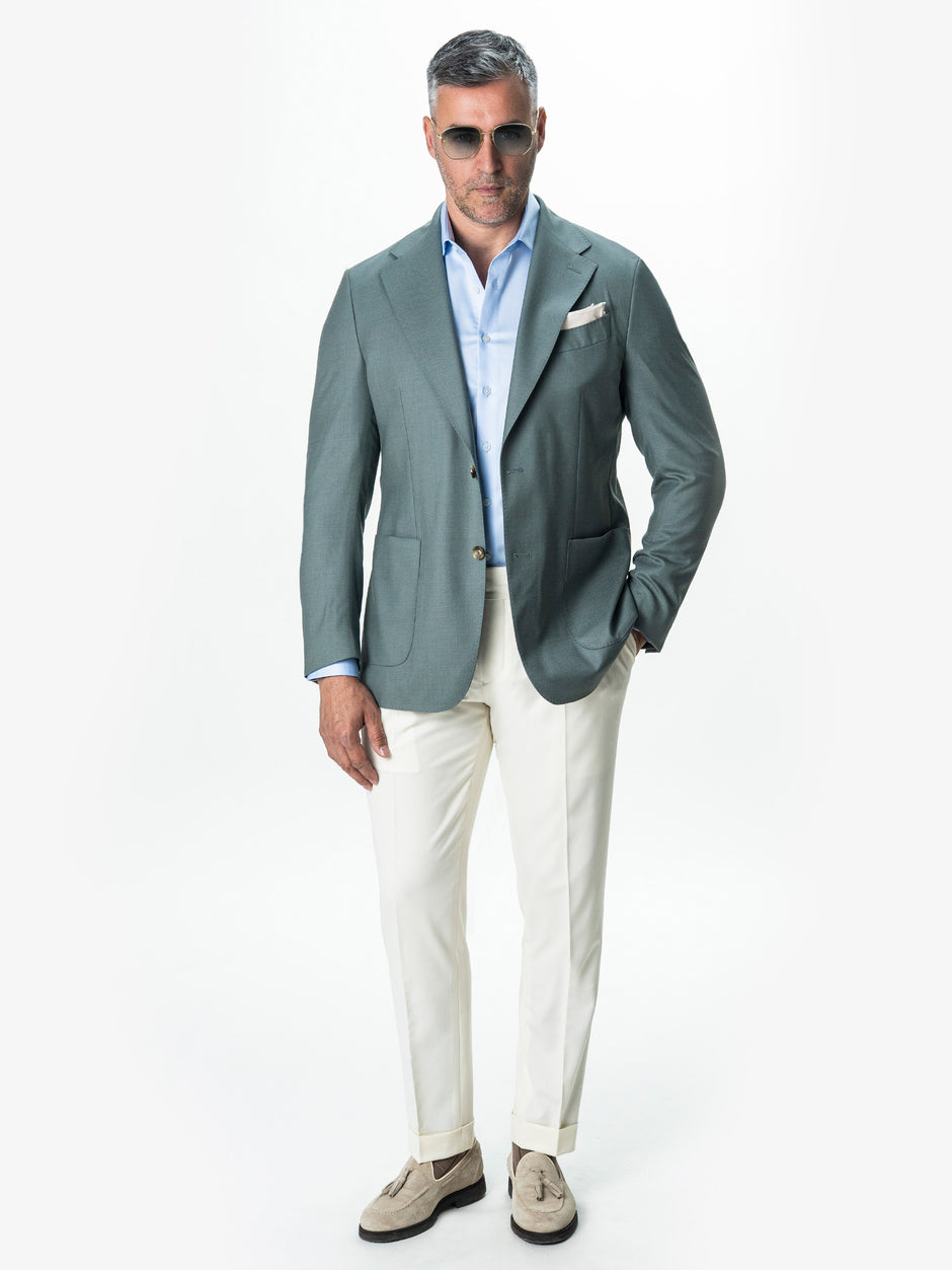 Pantaloni Cu Pense Barbati Crem Gurkha Din Stofa BMan702 (4)