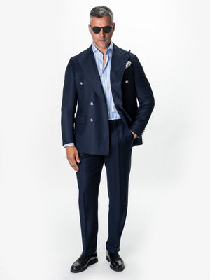 Costum Barbati Albastru Indigo 100% Lana Doua Randuri Vitale Barberis Bman0005