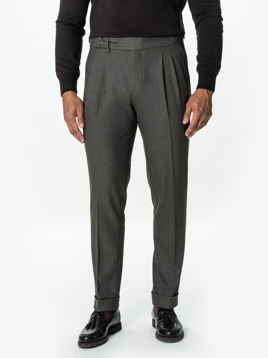 Pantaloni Gurkha Barbati Maro Cappuccino din Lana BMan0114 (5)