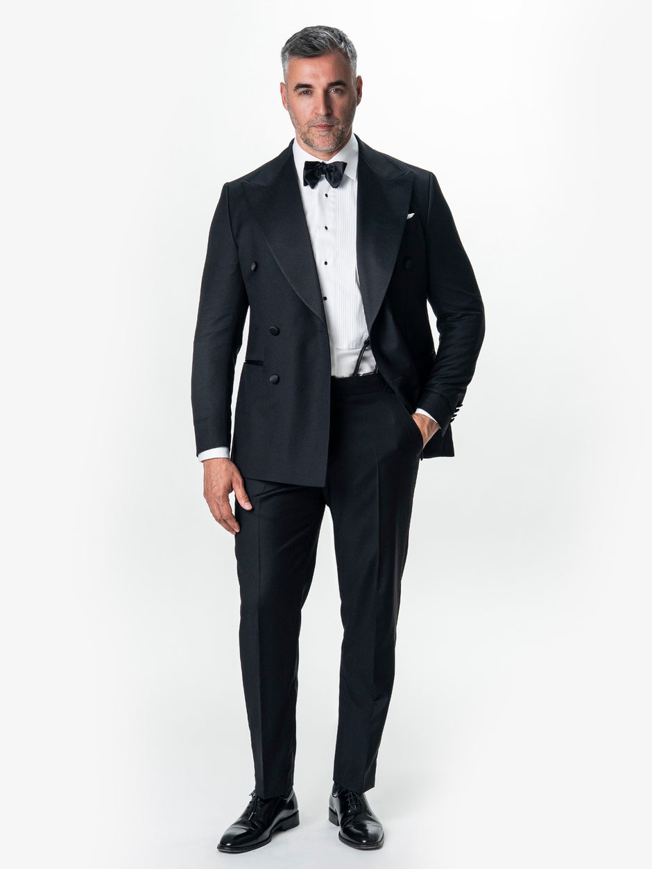 Costum Mire Smoking Negru din 100% Lana Vitale Barberis BMan345 (4)