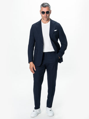 Costum Bleumarin Barbati Lana Vitale Barberis Oxford Flexo BMan0015