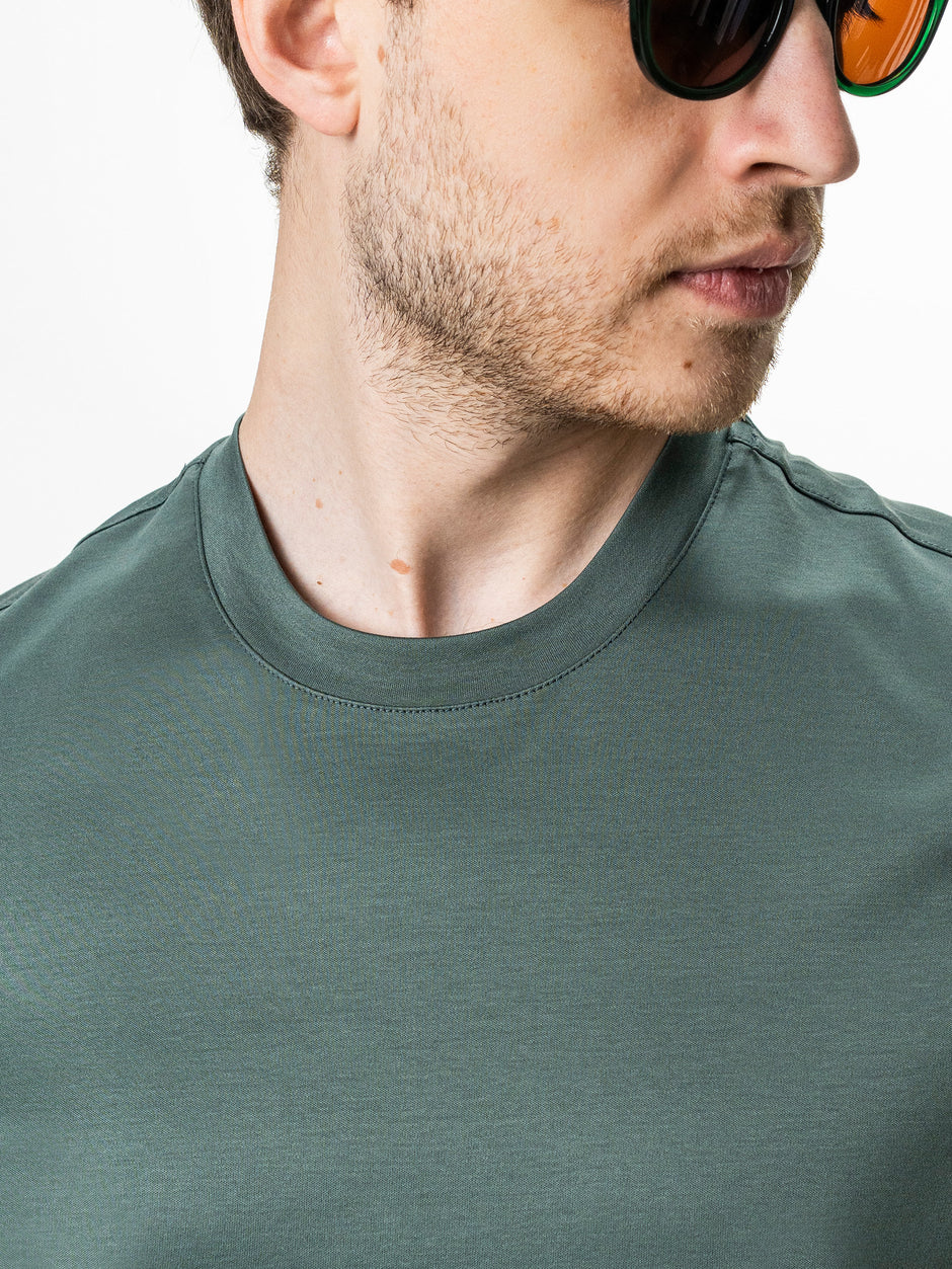Tricou Premium Barbati Verde Menta 100% Bumbac Egiptean Mercerizat BMan278 (3)