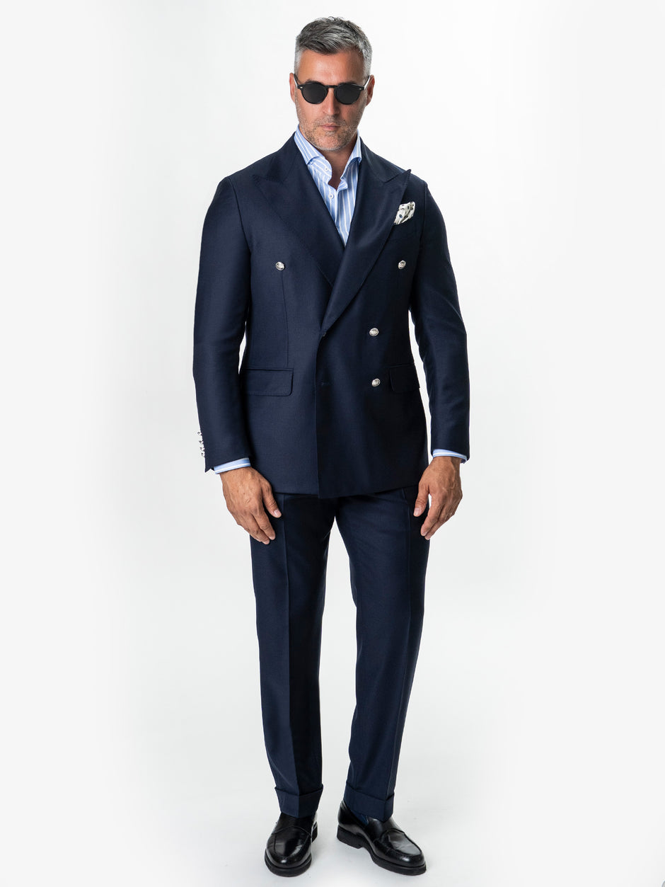 Costum Barbati Albastru Indigo 100% Lana Doua Randuri Vitale Barberis Bman0005 (3)