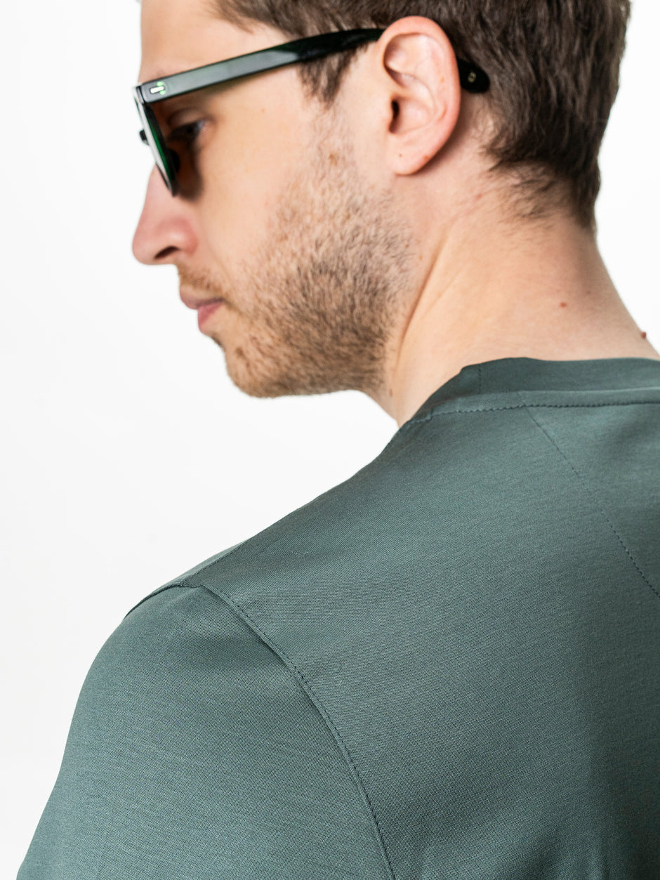 Tricou Premium Barbati Verde Menta 100% Bumbac Egiptean Mercerizat BMan278 (4)