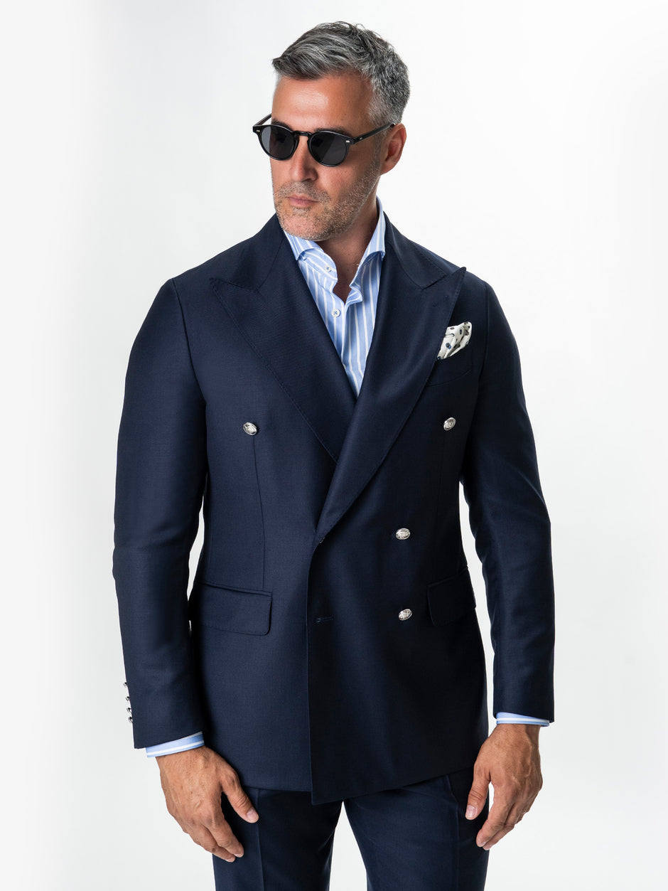 Costum Barbati Albastru Indigo 100% Lana Doua Randuri Vitale Barberis Bman0005 (9)