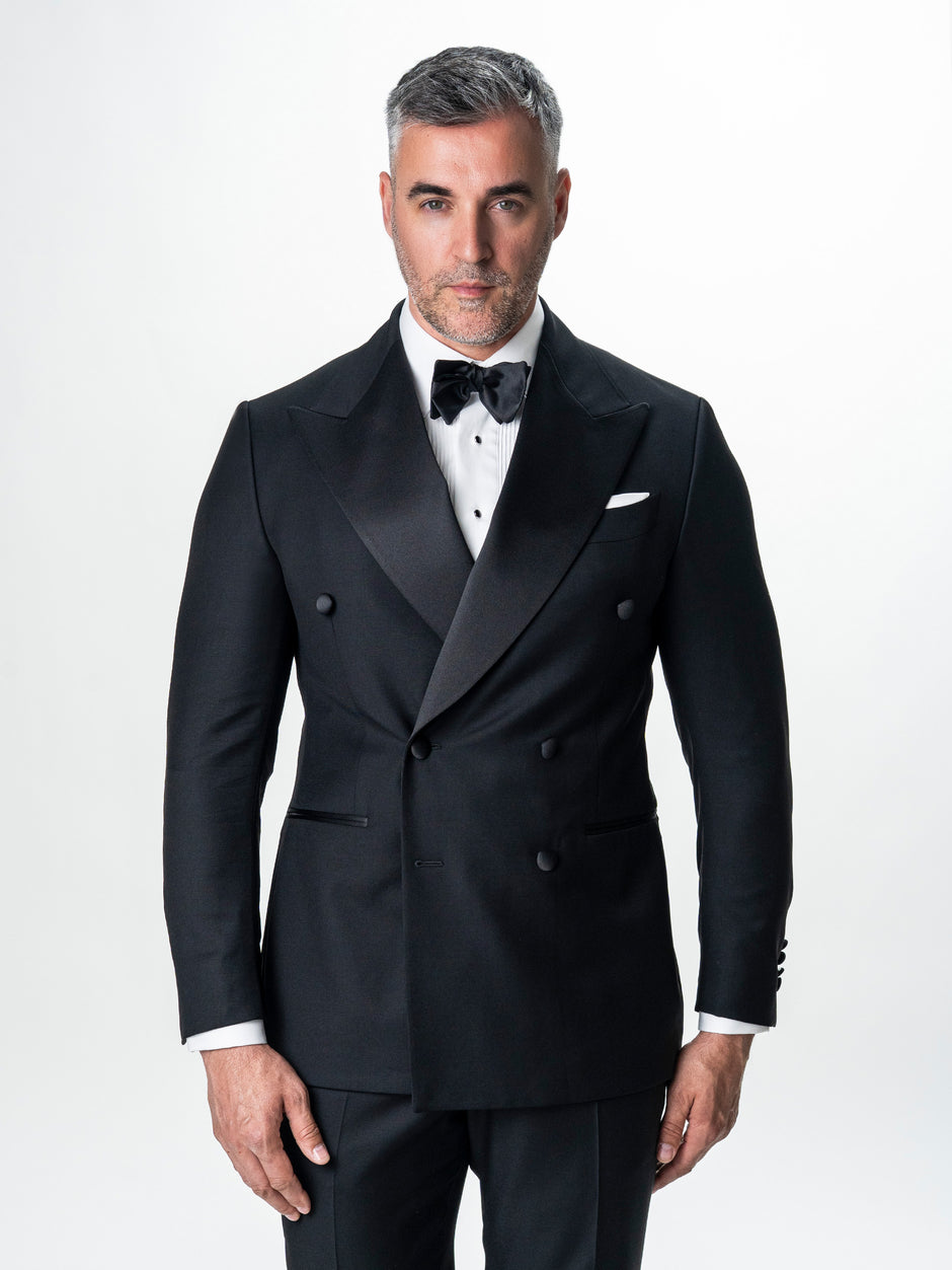 Costum Mire Smoking Negru din 100% Lana Vitale Barberis BMan345 (1)