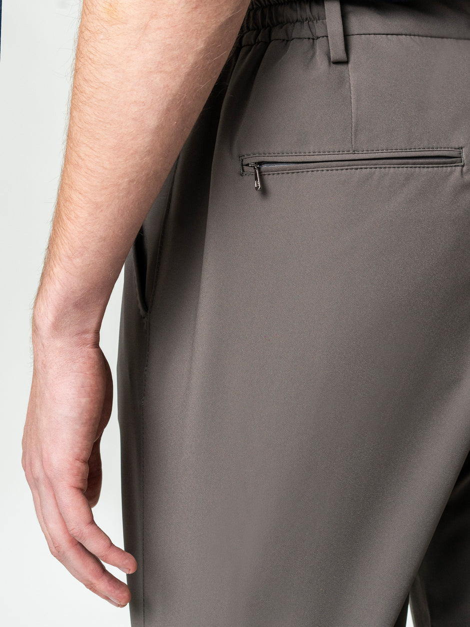 Pantaloni Flexo Cu Snur Barbati Gri Deschis Din Spandex All Season BMan708 (6)