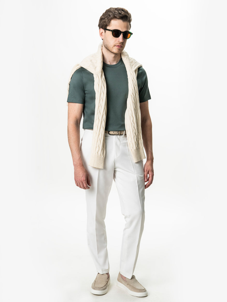 Tricou Premium Barbati Verde Menta 100% Bumbac Egiptean Mercerizat BMan278 (2)