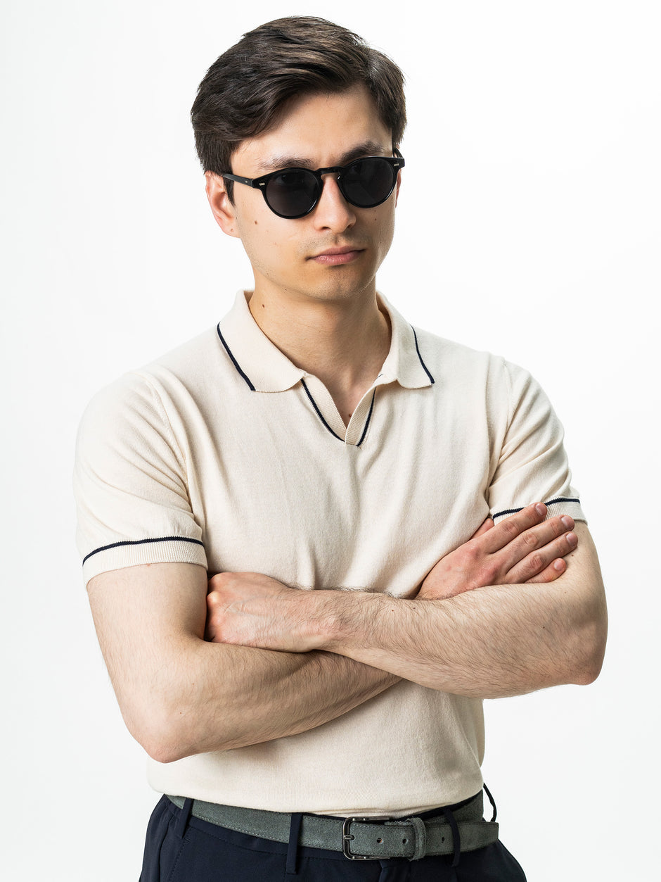 Tricou Polo Barbati Crem Off-White 100% Bumbac BMan0105 (3)