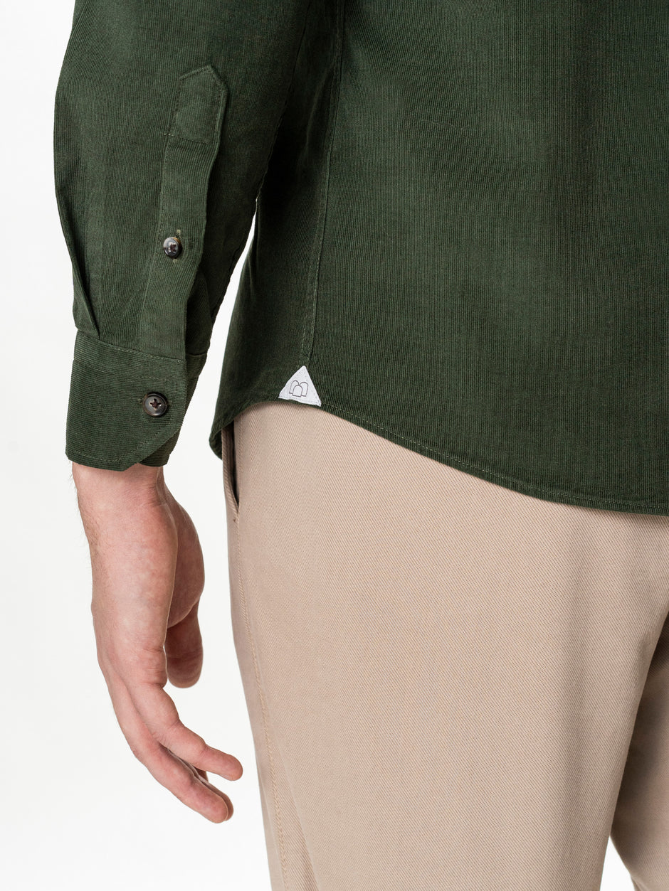 Camasa Barbati Verde Kaki din 100% Bumbac Relaxed Fit BMan0400 (7)