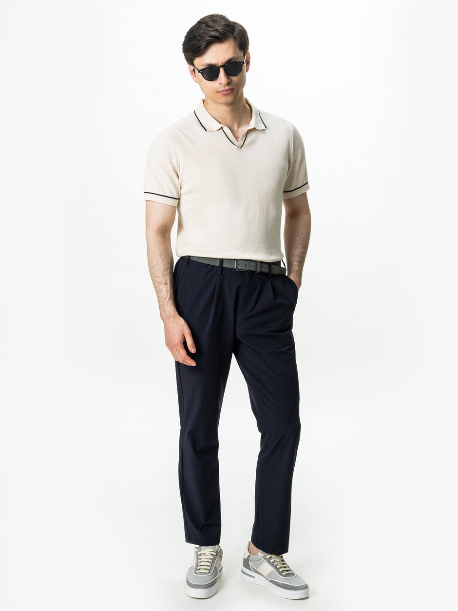 Tricou Polo Barbati Crem Off-White 100% Bumbac BMan0105 (2)