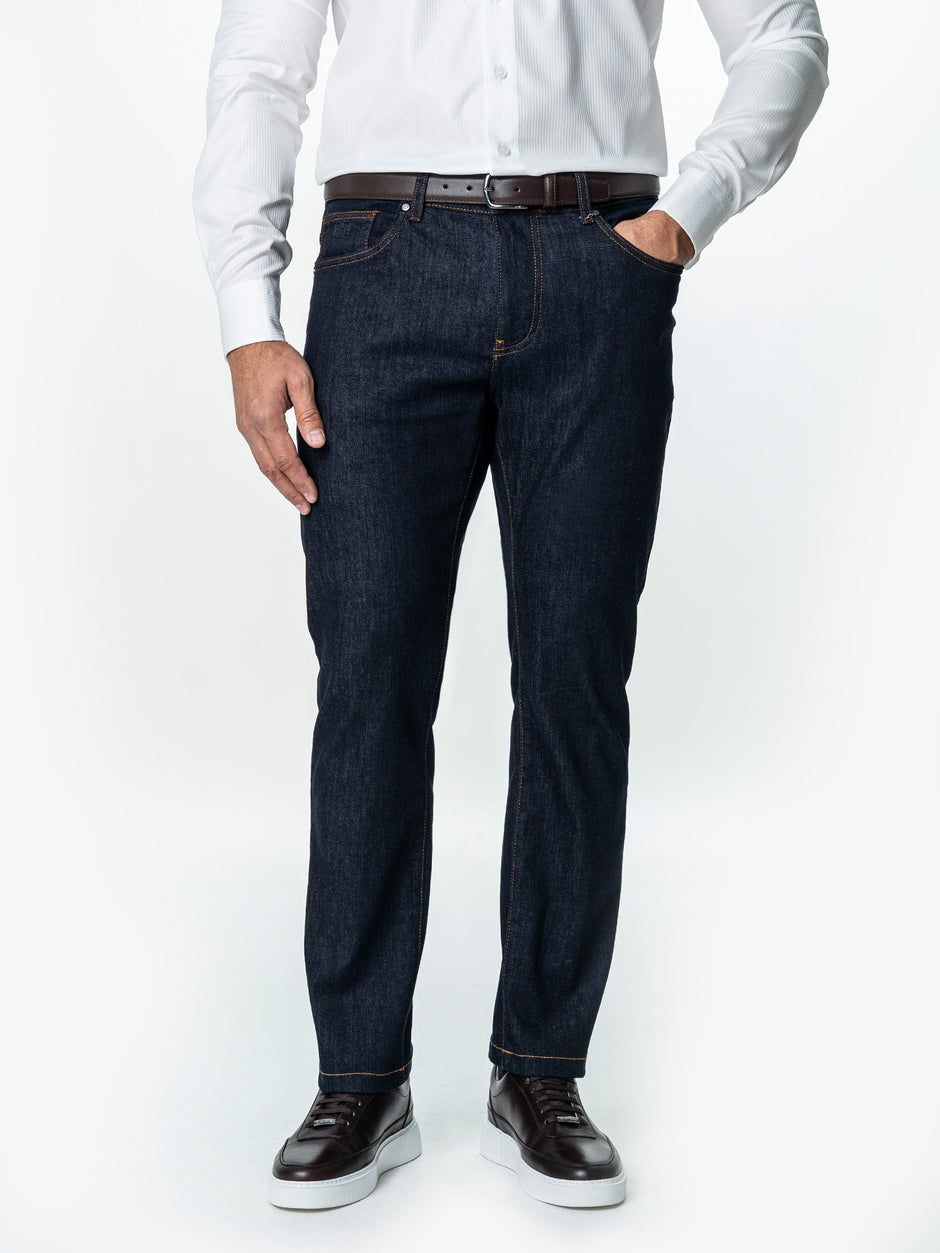 Blugi Barbati Bleumarin Denim Comfort Fit All Season BMan0005 (1)