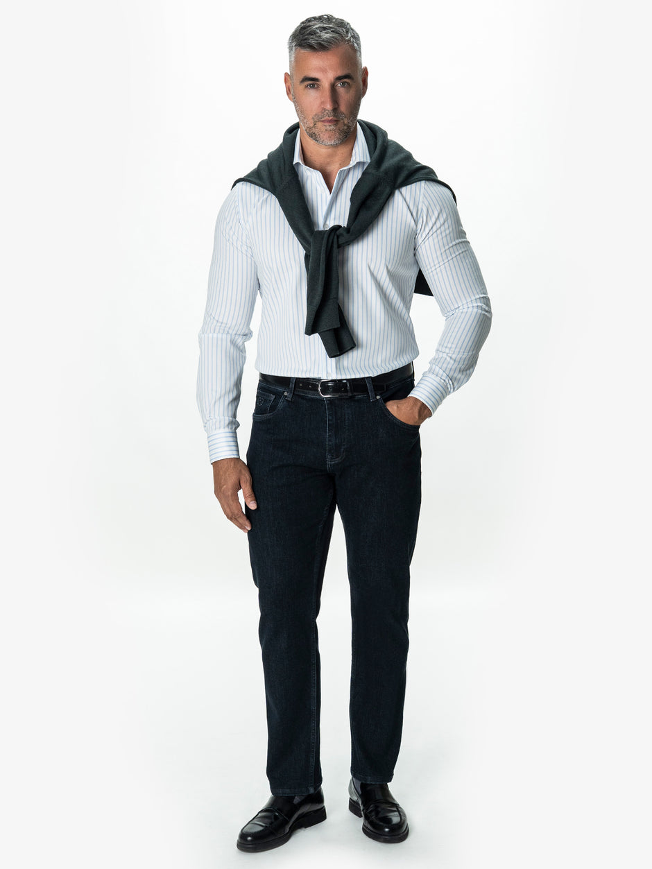 Blugi Barbati Bleumarin Comfort Fit Denim T400 BMan0003 (2)