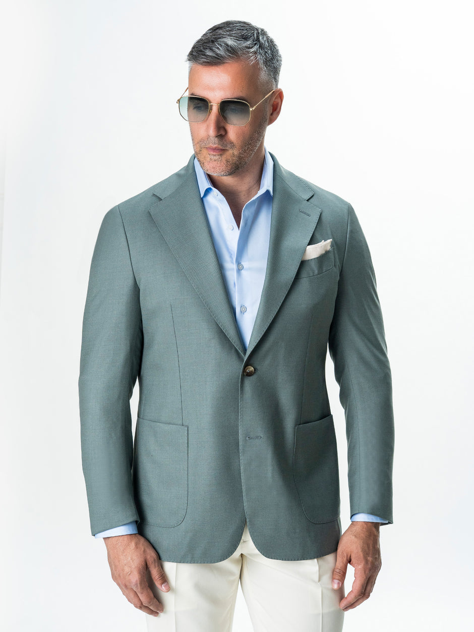 Sacou Barbati Verde Olive Lana Cerrutti BMan0071 (2)