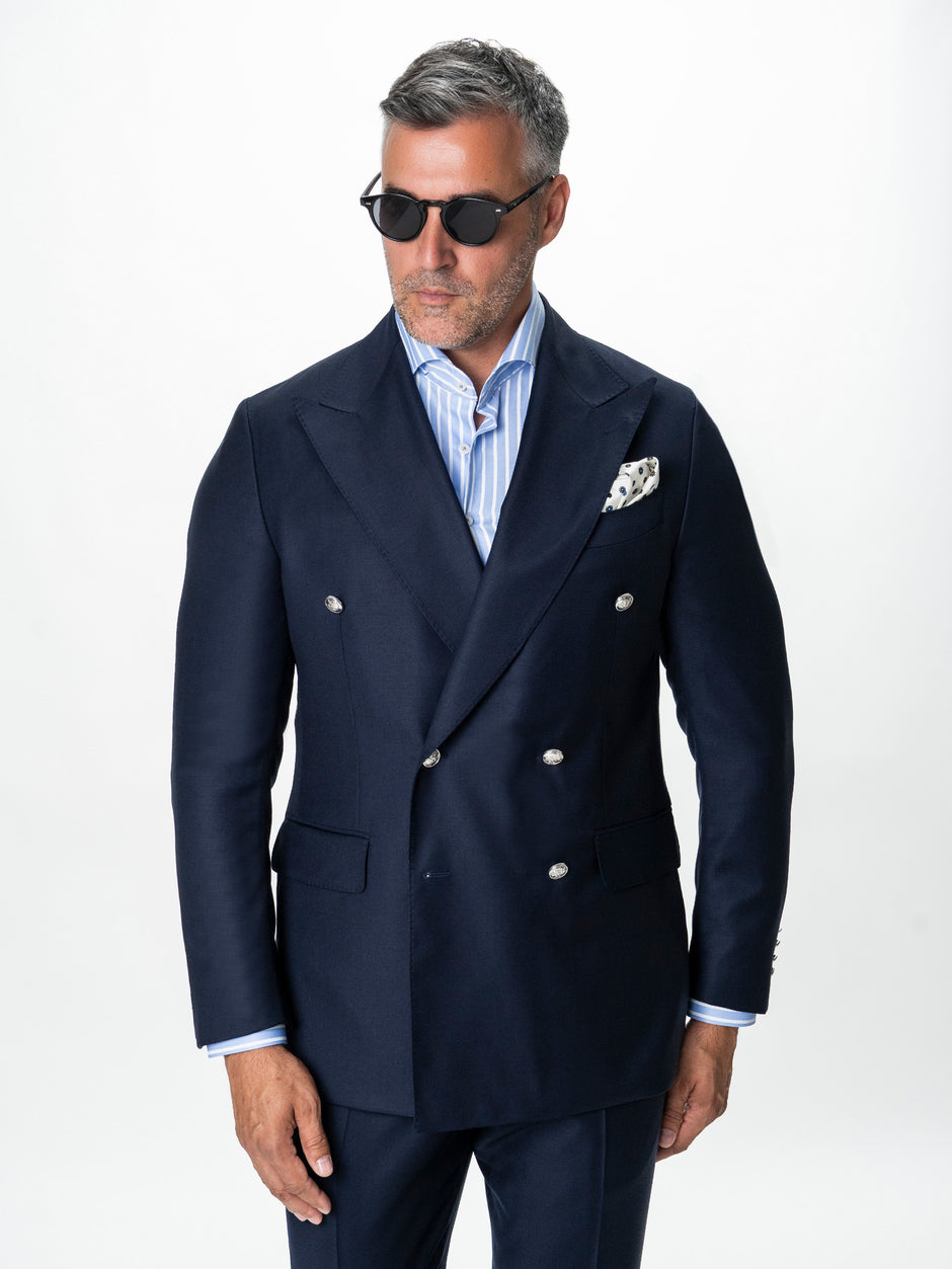 Costum Barbati Albastru Indigo 100% Lana Doua Randuri Vitale Barberis Bman0005 (12)