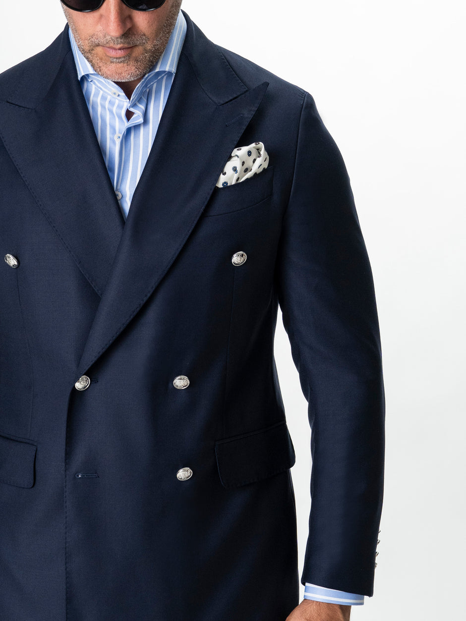 Costum Barbati Albastru Indigo 100% Lana Doua Randuri Vitale Barberis Bman0005 (4)