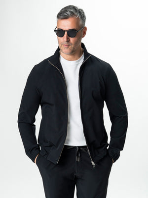 Jacheta Barbati Neagra Din Material Tehnic Elastic BMan0006