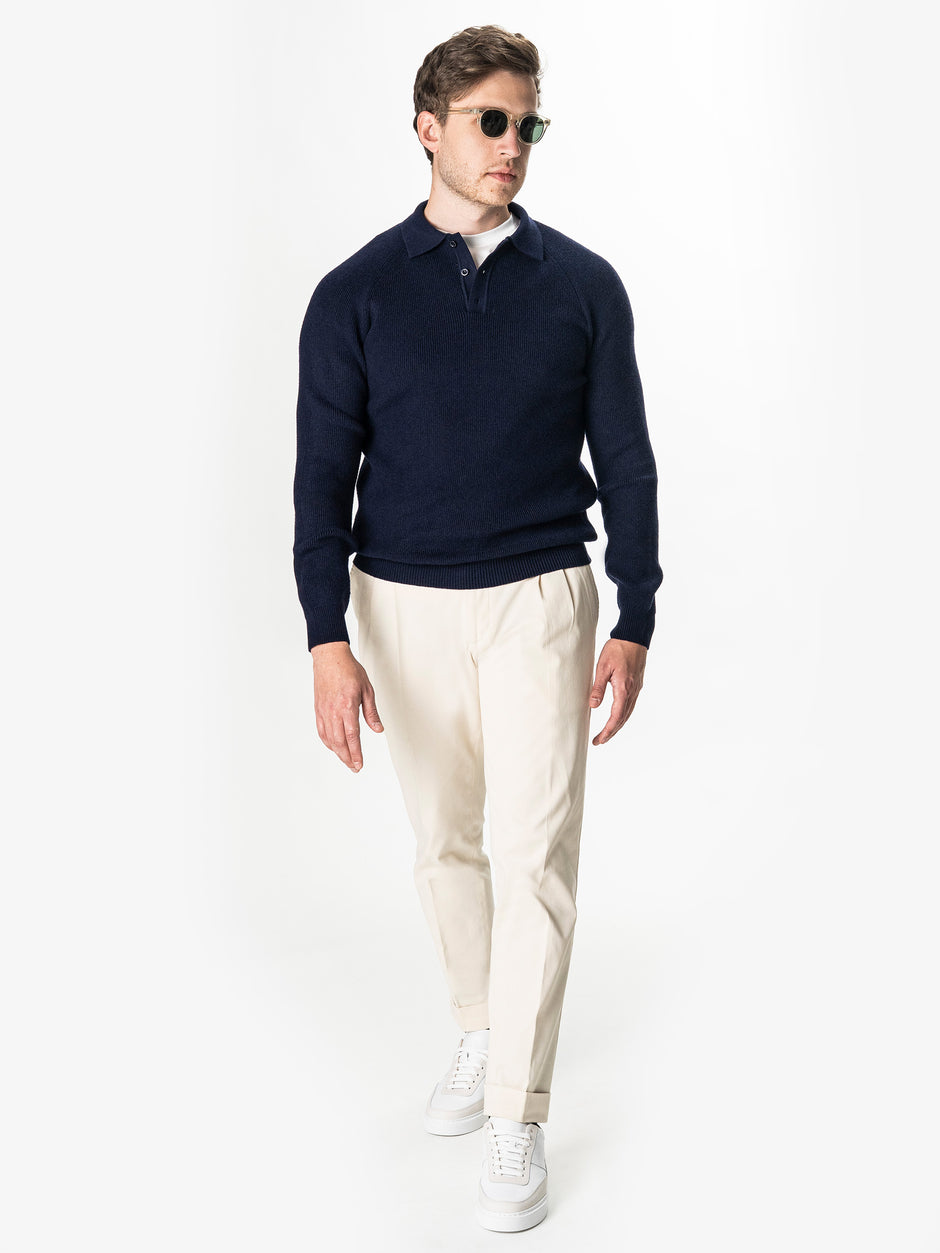 Pulover Polo Bleumarin Barbati Relaxed Fit BMan0118 (8)