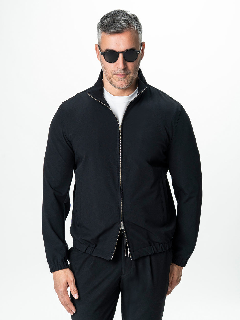 Jacheta Barbati Neagra Din Material Tehnic Elastic BMan0006 (4)