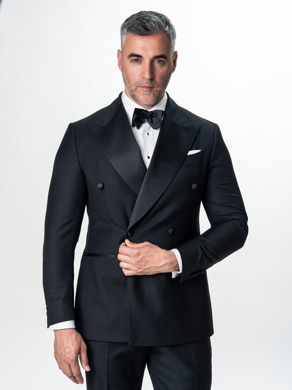 Costum Mire Smoking Negru din 100% Lana Vitale Barberis BMan345 (7)