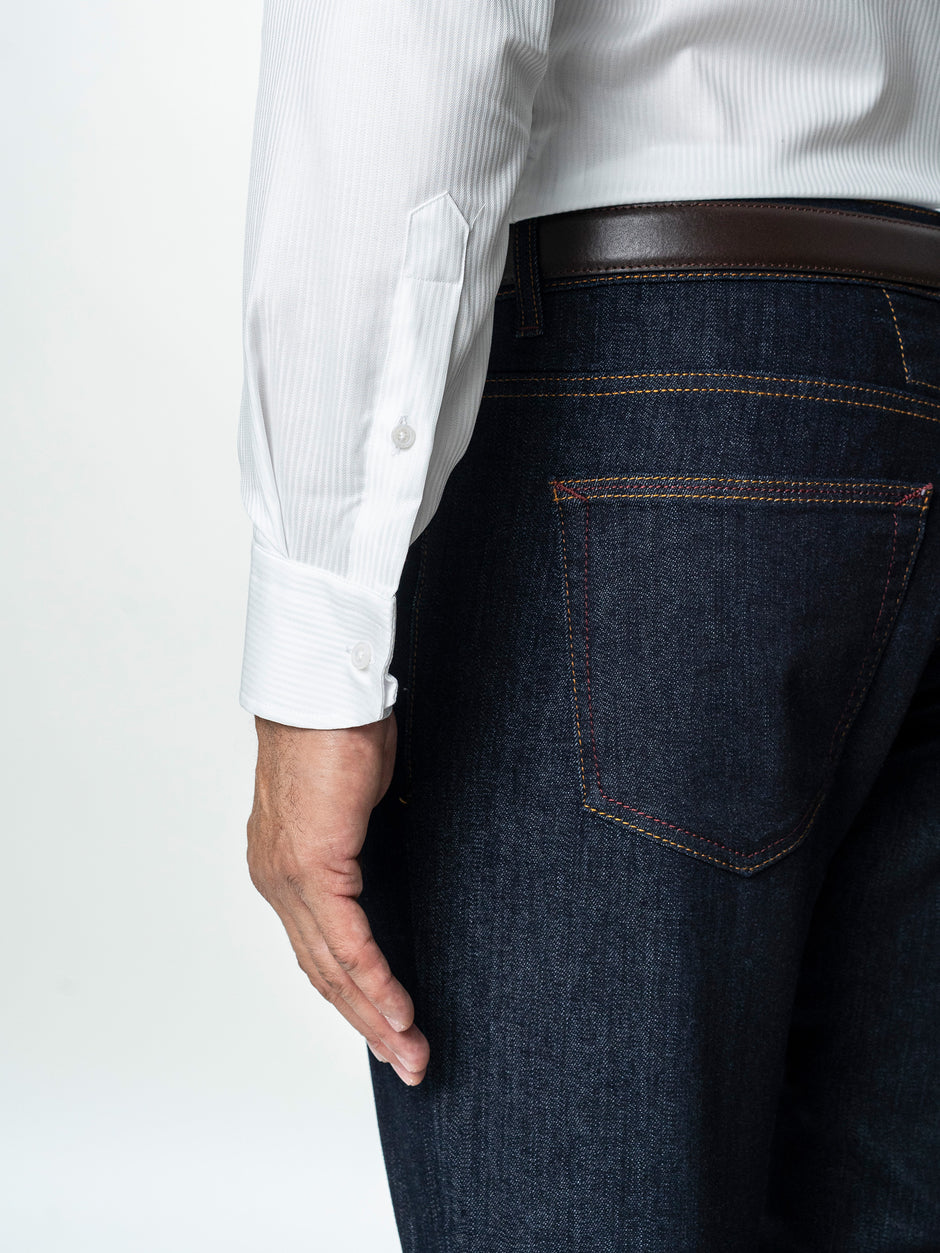 Blugi Barbati Bleumarin Denim Comfort Fit All Season BMan0005 (7)