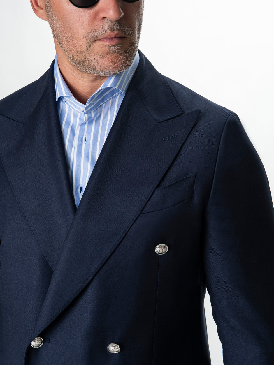 Costum Barbati Albastru Indigo 100% Lana Doua Randuri Vitale Barberis Bman0005 (5)