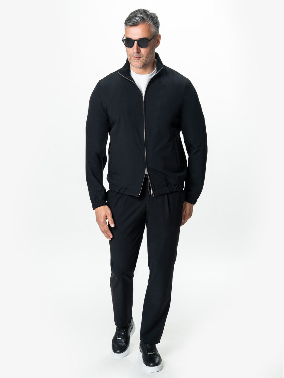 Jacheta Barbati Neagra Din Material Tehnic Elastic BMan0006 (6)