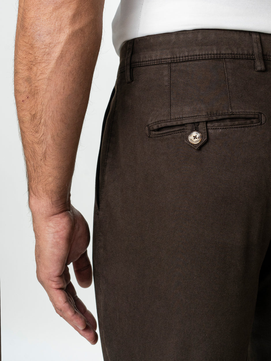 Pantaloni Casual Barbati Chinos Cafenii Bumbac Office Relax Fit BMan0020 (7)
