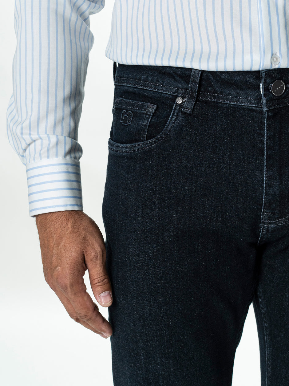 Blugi Barbati Bleumarin Comfort Fit Denim T400 BMan0003 (6)