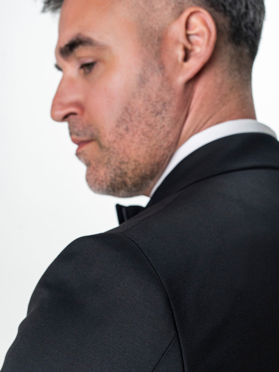 Costum Mire Smoking Negru din 100% Lana Vitale Barberis BMan345 (10)