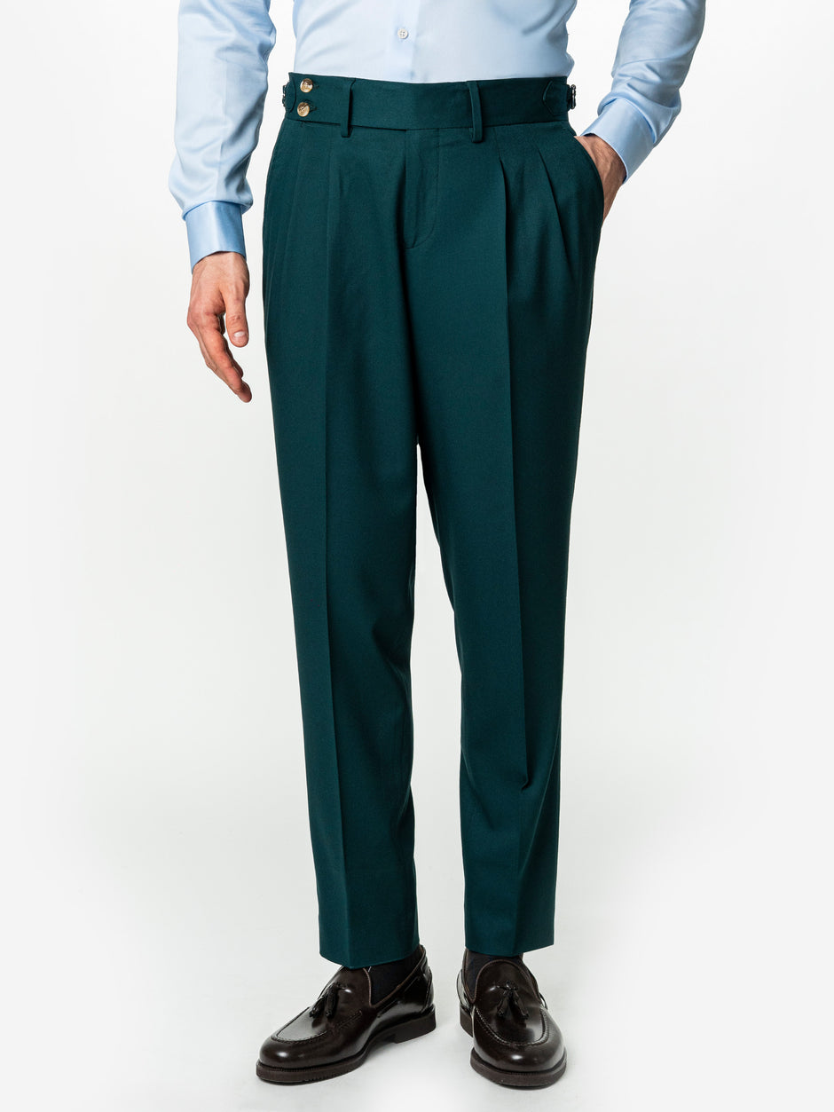 Costum Elegant Barbati Verde Petrol In 3 Piese Lana Sarto BMan0056 (6)
