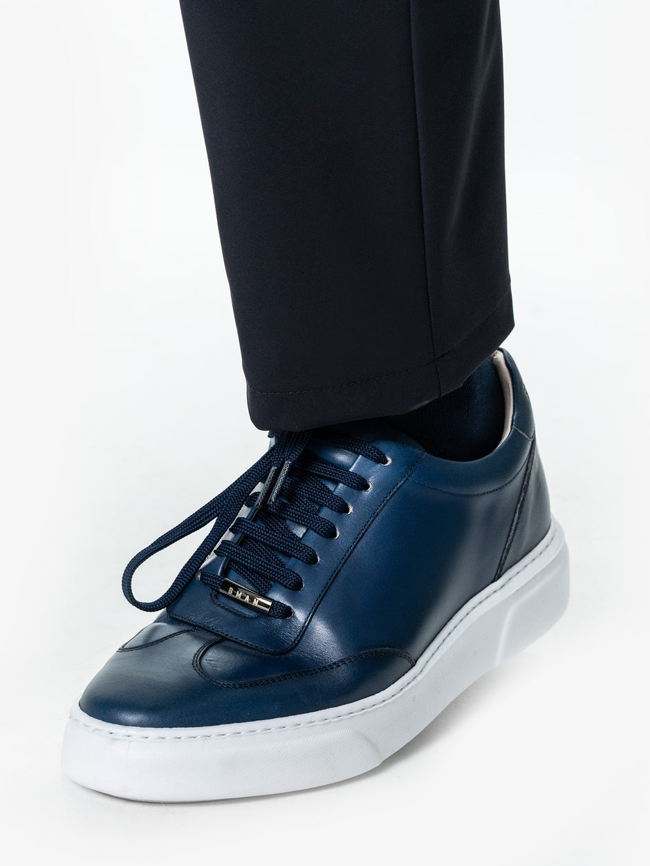Pantaloni Casual Bleumarin Flexo Cu Snur Barbati Spandex All Season BMan708 (9)