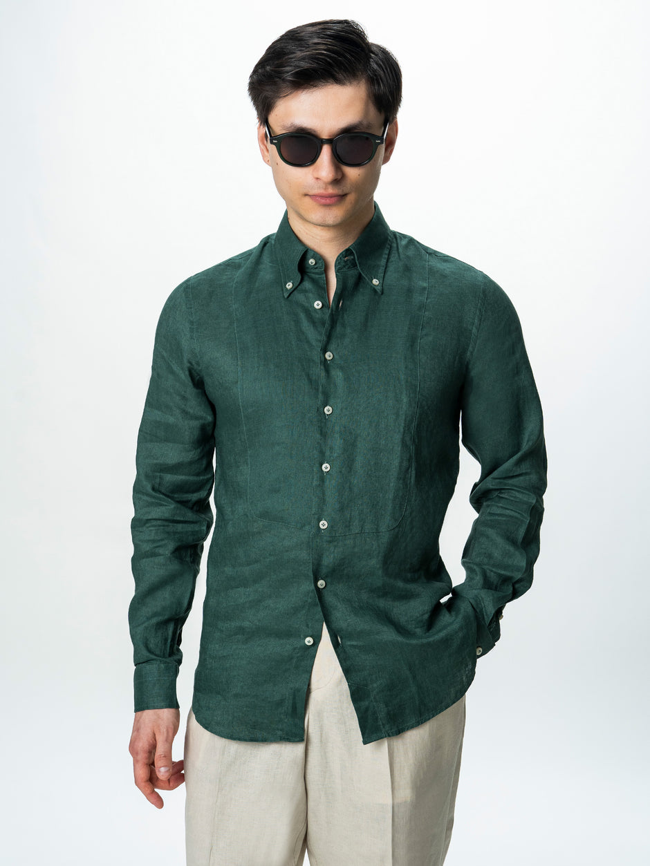 Camasa Barbati Verde De Vara Din 100% In Natural BMan0068 (7)