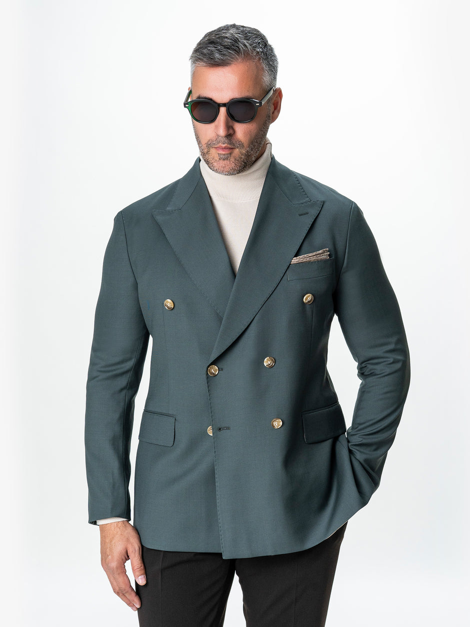 Sacou Doua Randuri Barbati Verde Lana Vitale Barberis BMan0057 (7)