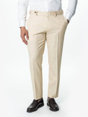 Pantaloni Barbati Crem Deschis Smart Casual Din Stofa Lana Sarto BMan700