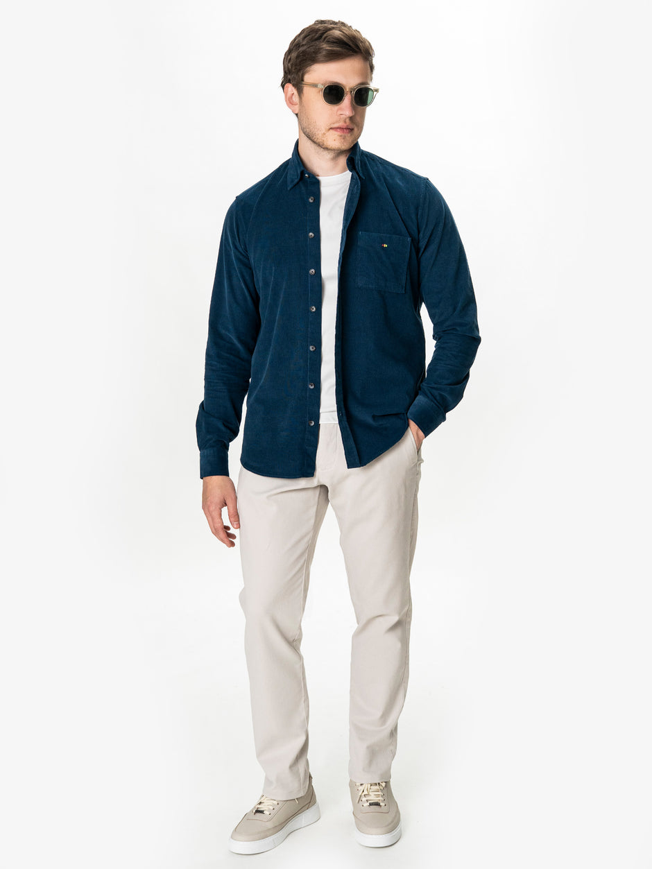 Camasa Barbati Albastrastru Petrol din 100% Bumbac Relaxed Fit BMan0400 (2)