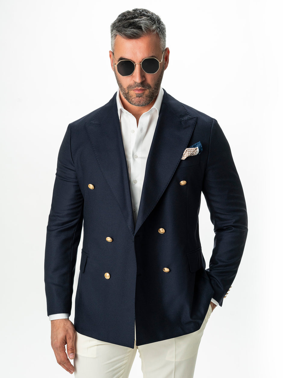 Sacou Doua Randuri Barbati Albastru Lana Vitale Barberis BMan0022 (6)