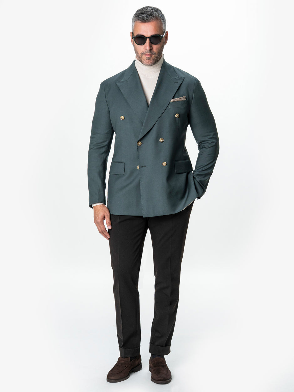 Sacou Doua Randuri Barbati Verde Lana Vitale Barberis BMan0057 (5)
