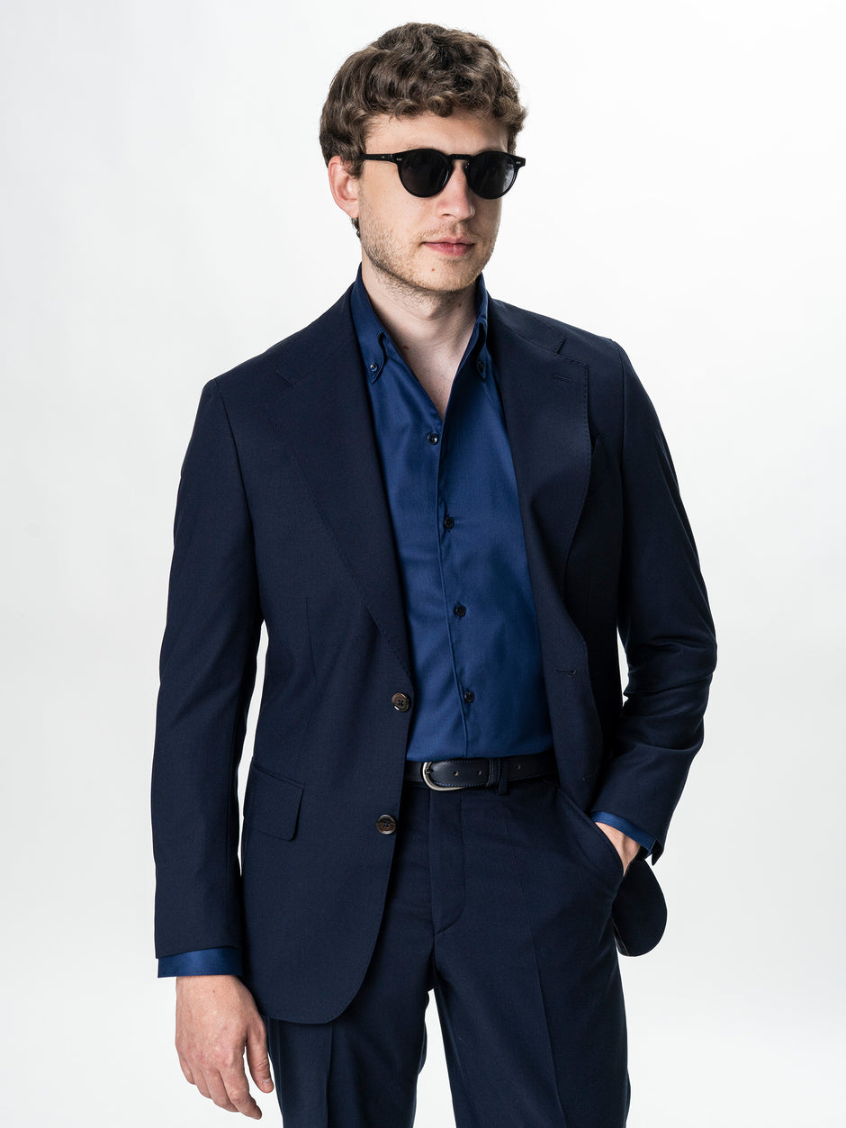 Camasa Barbati Bleumarin Non-Iron Guler One Piece BMan0207 (7)