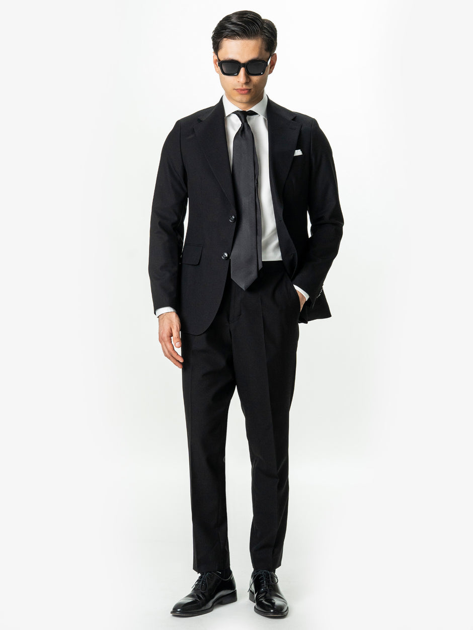 Costum Barbati Elegant Negru Impermeabil si Nesifonabil BMan0065 (4)
