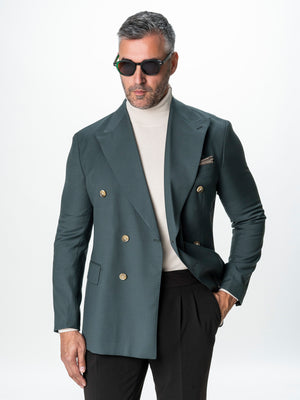 Sacou Doua Randuri Barbati Verde Lana Vitale Barberis BMan0057