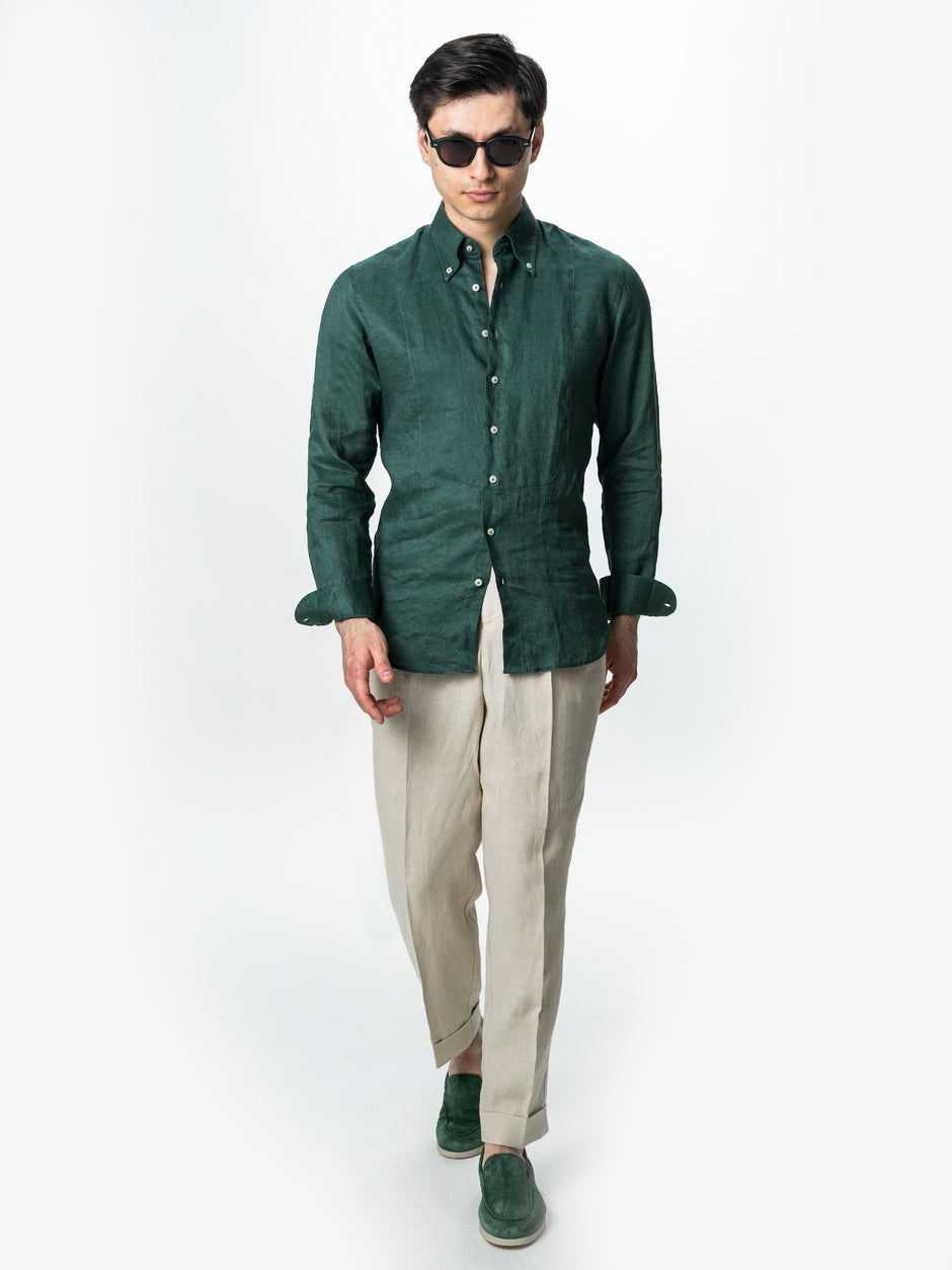 Camasa Barbati Verde De Vara Din 100% In Natural BMan0068 (6)