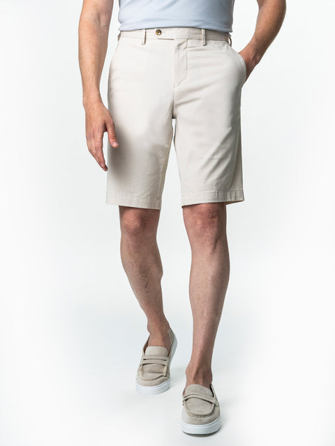 Pantaloni Barbati Scurti Vara Crem Mat Din 100% Bumbac BMan182