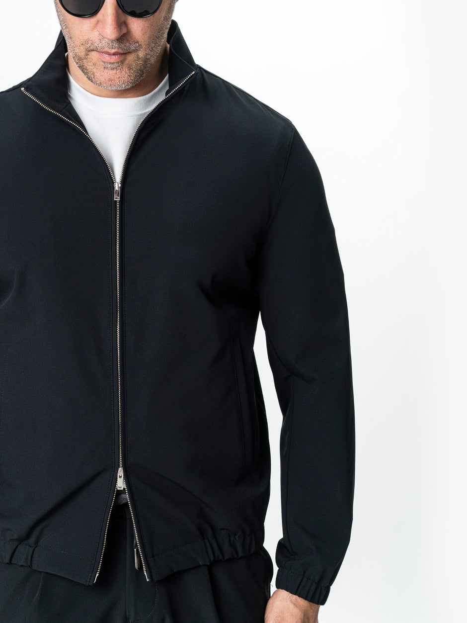 Jacheta Barbati Neagra Din Material Tehnic Elastic BMan0006 (3)