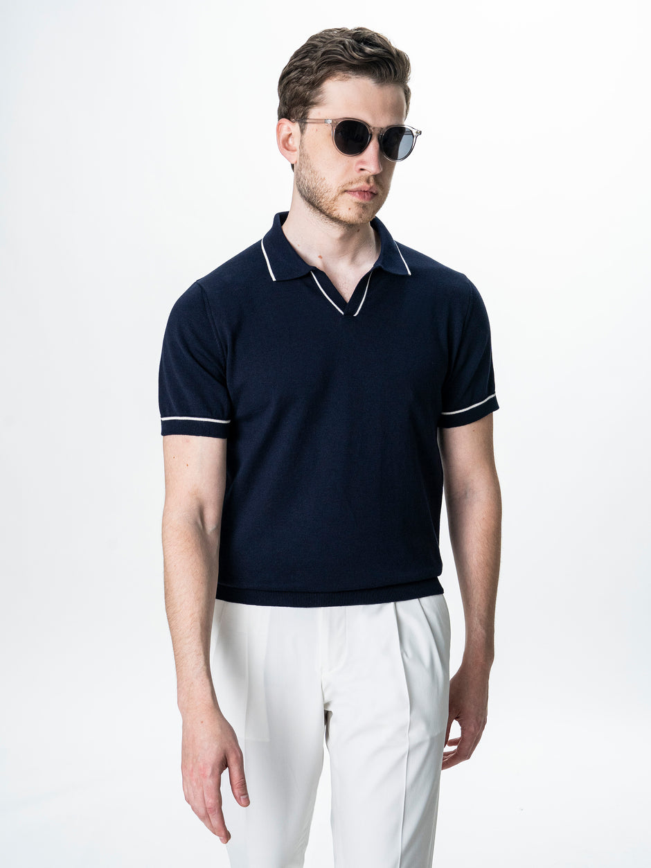Tricou Polo Barbati Bleumarin 100% Bumbac BMan0105 (6)