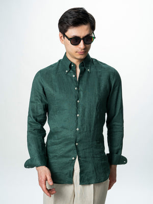 Camasa Barbati Verde De Vara Din 100% In Natural BMan0068