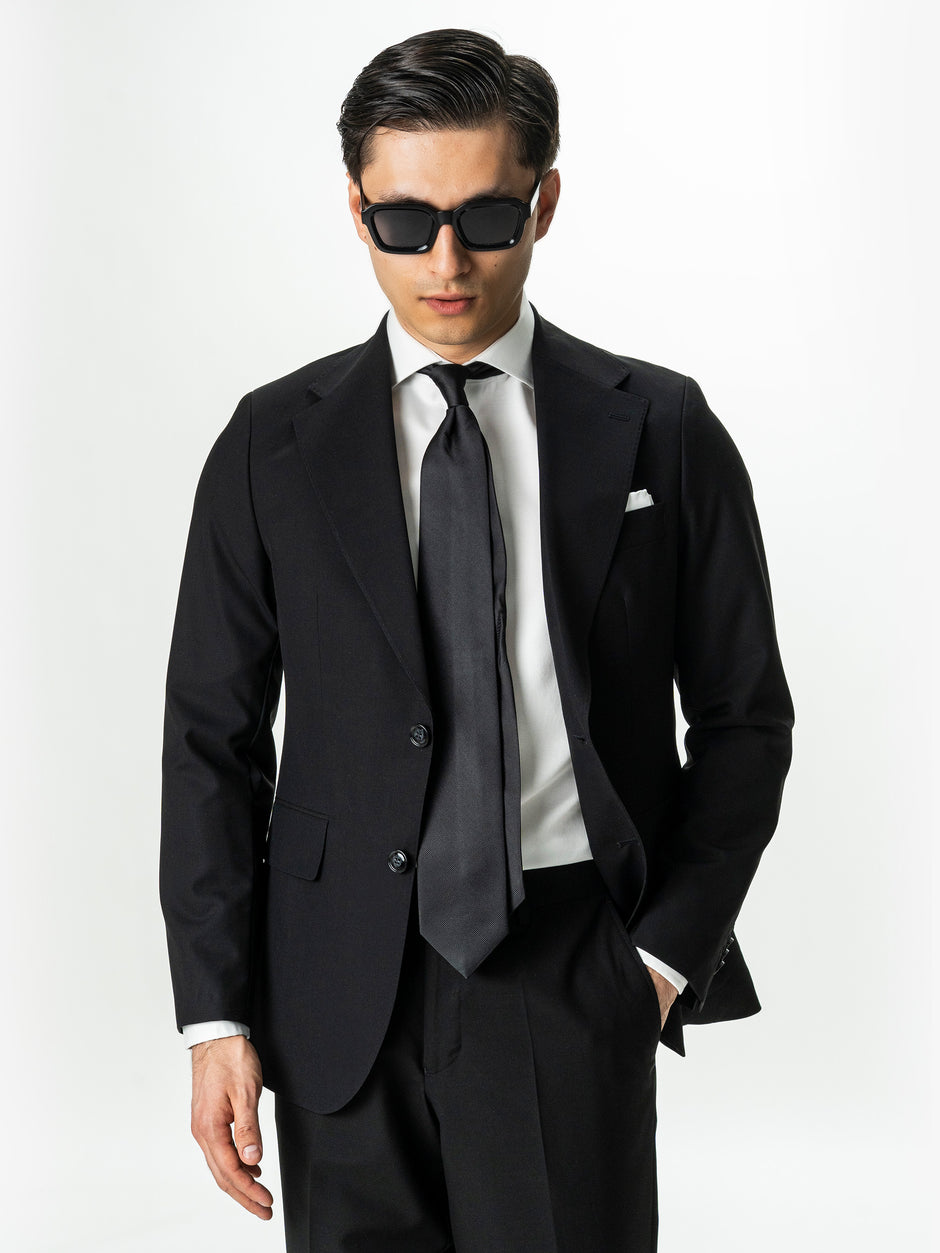 Costum Barbati Elegant Negru Impermeabil si Nesifonabil BMan0065 (5)